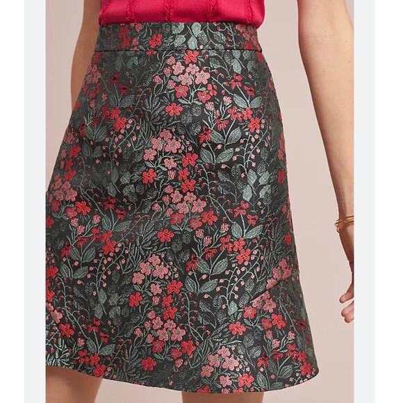 HUTCH x ANTHROPOLOGIEAsarte Floral Print Mini Skirt Black Red Pink Green14